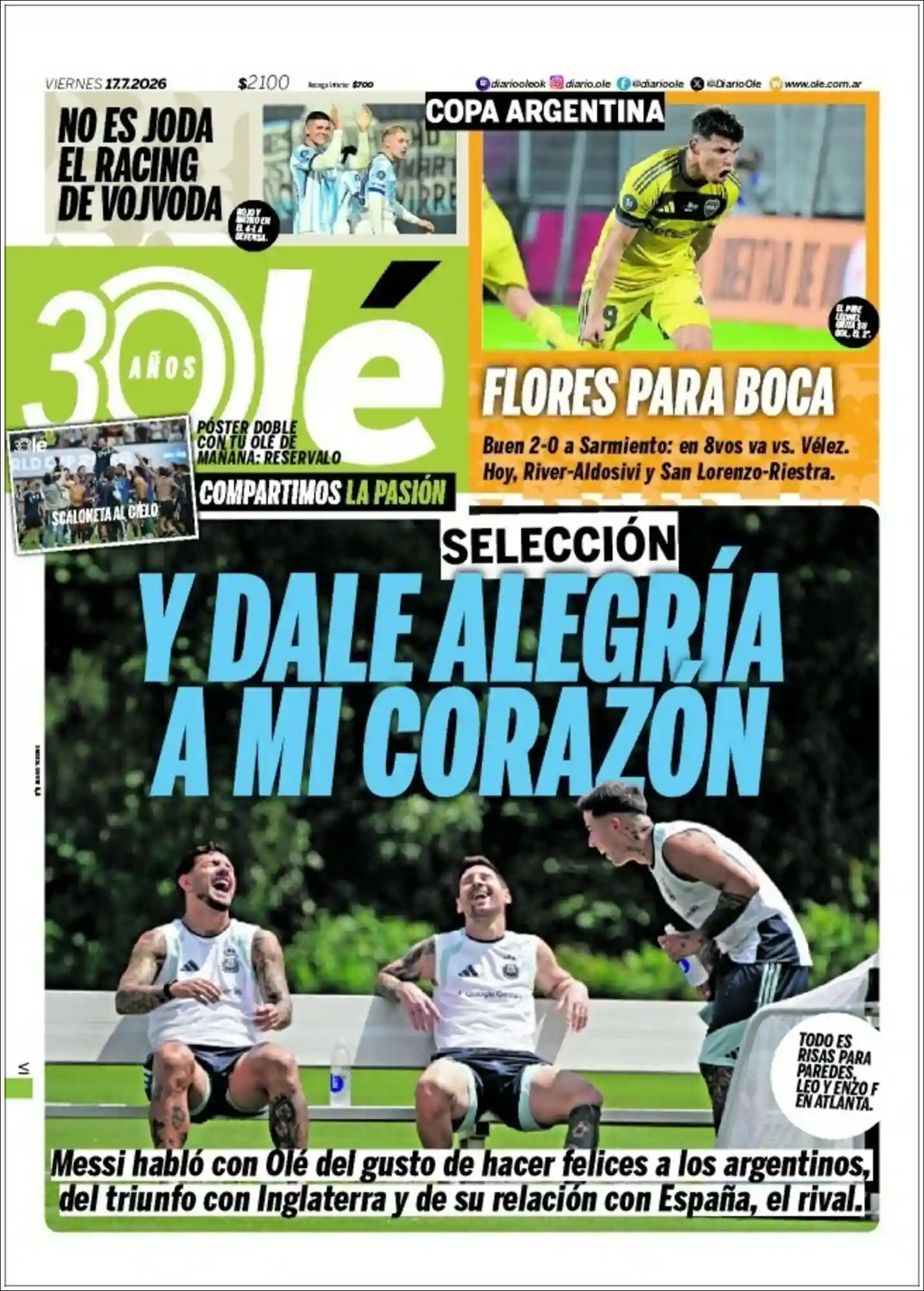 Evolucion Streaming | EL 5TO PODER - Tapa del diario Ole