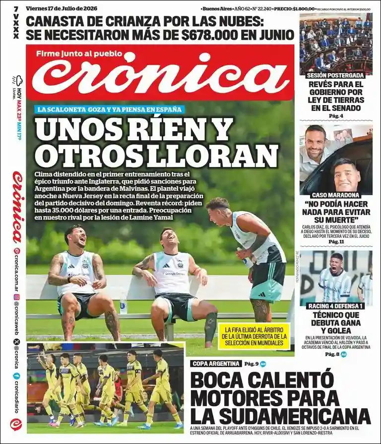 Evolucion Streaming | EL 5TO PODER - Tapa del diario Crónica